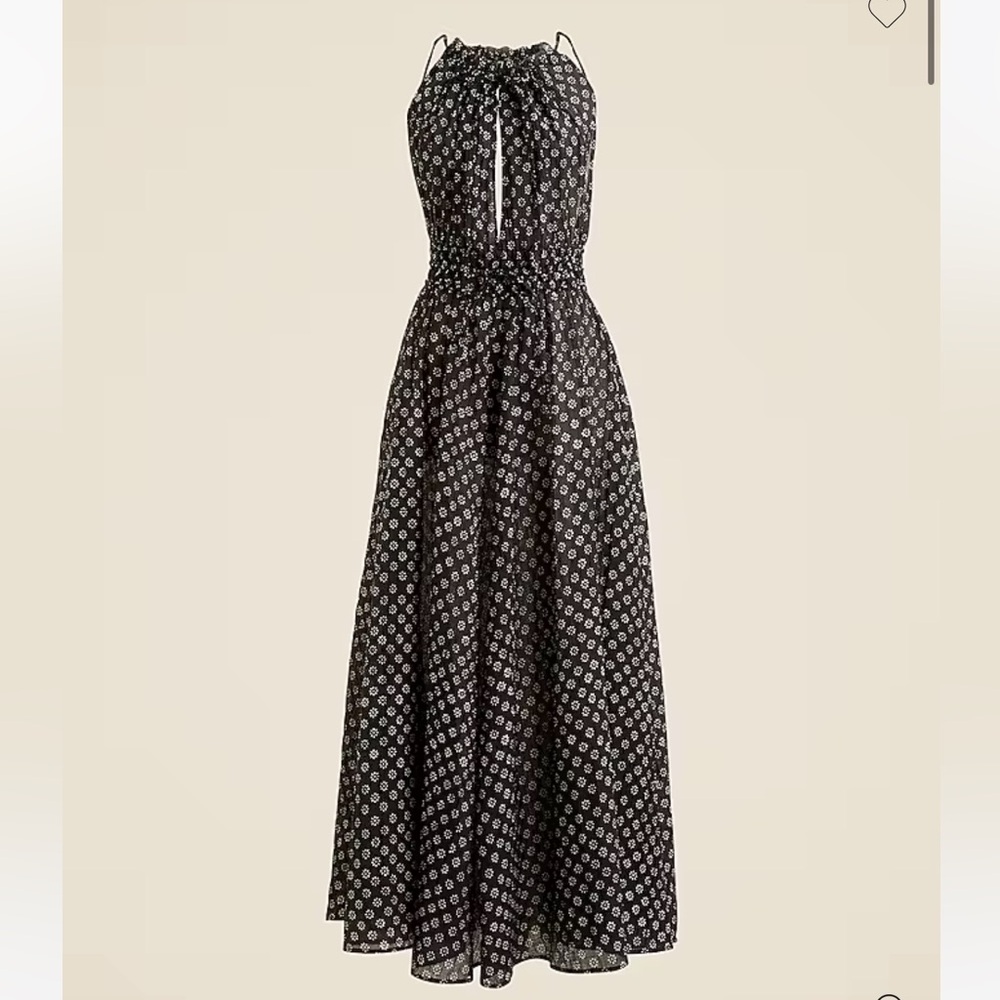 J.Crew Crinkled maxi dress in block print Xs size